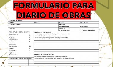 Formulário para fazer o diário de obra