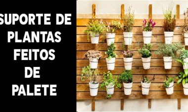 Prateleira palete para plantas