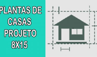 Plantas de casas projeto terreno 8×15