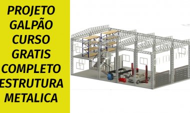 Projeto galpão de oficina gratis estrutura metálica
