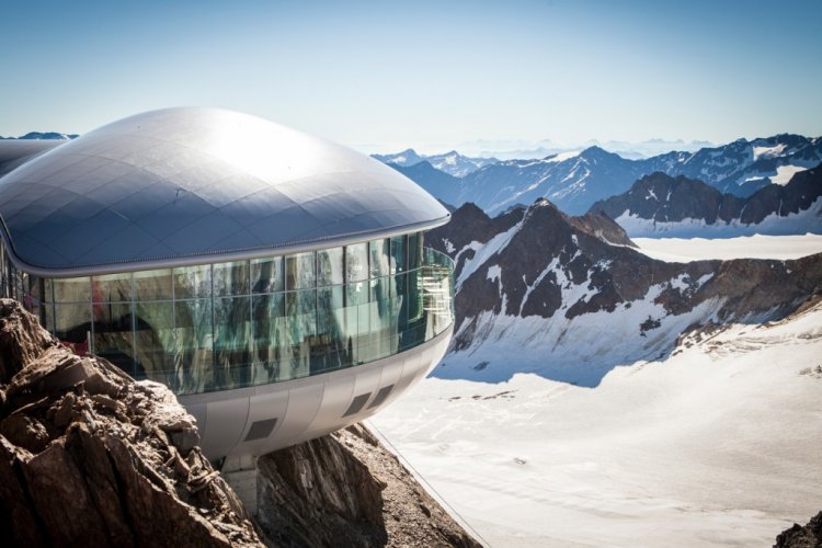 Arquitetura do maior tirol do mundo na Áustria! “Wildspitzbahn”