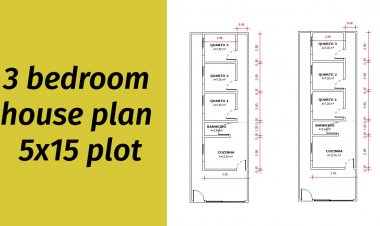 3 bedroom house plan 5x15 plot