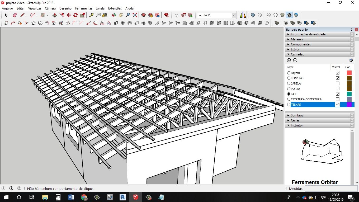 Estrutura telhado Sketchup completo